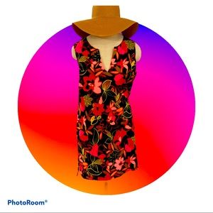 Navy Floral Beach Coverup